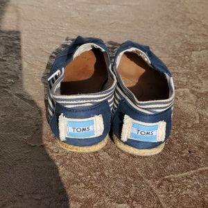 Toms Classic Stripe Espadrilles Navy Blue Sz8